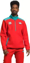 THE NORTH FACE ALPINE POLARTEC 200 NF0A7UJ8OW7 JACKET MEN'S RED 1/4 ZIP SGN1334