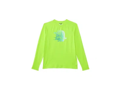 The North Face Amphibious Long Sleeve Sun T-shirts (little Kids/big Kids) Boy's Clothing Safety Green : 2xl (18-20 