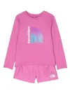 The North Face Amphibious Sun Set Logo-print Short Set In Pink