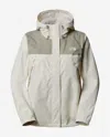 The North Face Antora Rain Jacket Womens White Dune Hooded Full Zip Asm243 In Gray