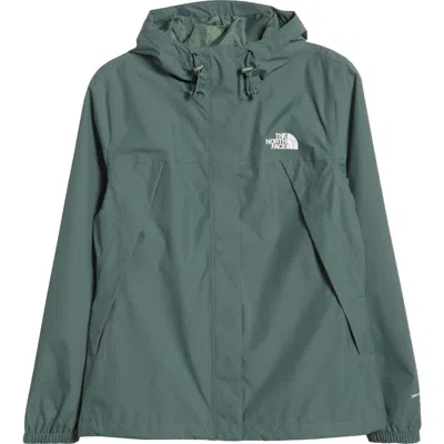 The North Face Antora Waterproof Hooded Rain Jacket In Duck Green