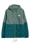 The North Face Antora Waterproof Hooded Rain Jacket In Duck Green/deep Nori