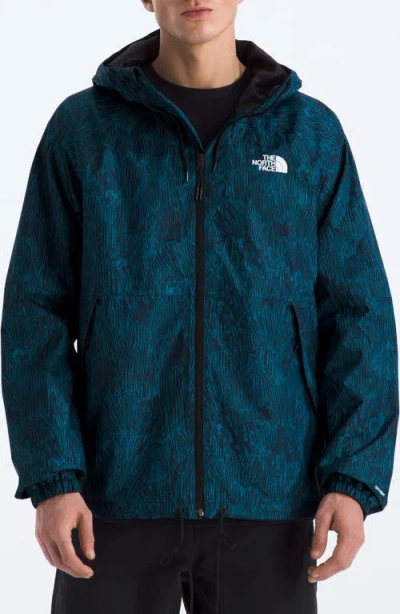 The North Face Antora Waterproof Hooded Rain Parka In Blue