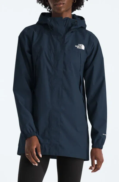 The North Face Antora Waterproof Hooded Rain Parka In Blue