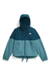 The North Face Antora Waterproof Rain Jacket In Midnight Petrol/ Algae Blue
