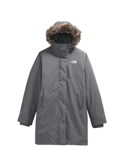 The North Face Arctic Faux-fur Trim Parka Coat In Gray