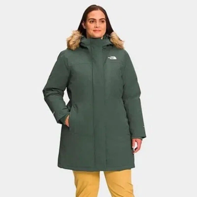 Pre-owned The North Face Arctic Nf0a7wmlnyc Parka Jacket Women Thyme Green Full Zip App456
