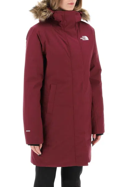 The North Face Arctic Parka With Eco-fur Trimmed Hood In Pink