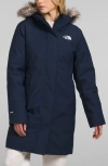 The North Face Arctic Waterproof 600-fill-power Down Parka With Faux Fur Trim In Blue