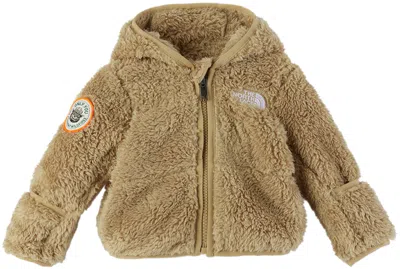 The North Face Baby Khaki Bear Hoodie In Beige