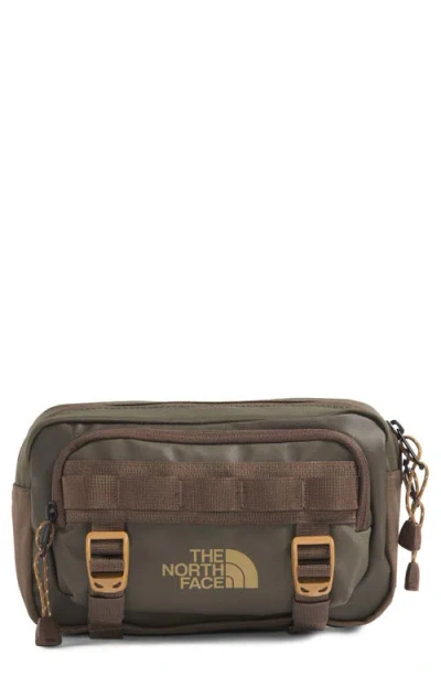 The North Face Base Camp Canvas Belt Bag In New Taupe Green/smokey Brown