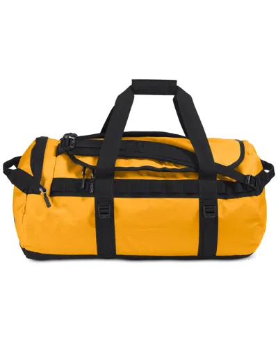 The North Face Base Camp Logo Convertible Duffel Bag In Summit Gold,tnf Black-npf