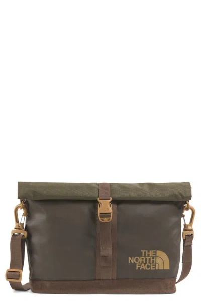 The North Face Base Camp Shoulder Bag In New Taupe Green/smokey Brown