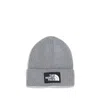 The North Face Logo-patch Beanie Hat In Gray