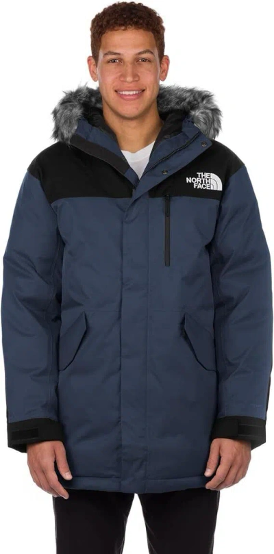 Pre-owned The North Face Bedford Down Nf0a52bfhdc Parka Jacket Men's Blue Full Zip Sgn704
