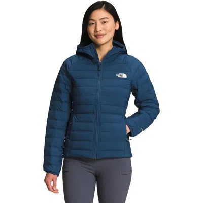The North Face Belleview Puffer Jacket Women's Blue Hoodie Full Zip Jzz308