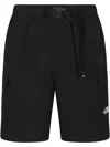 The North Face Cargo Style Shorts Elastic Waistband In Black
