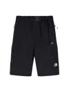 The North Face Cargo Style Shorts Elastic Waistband In Black