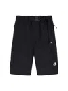 The North Face Utility Cargo Shorts Elastic Waistband In Black  
