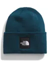 The North Face Big Box Logo Beanie In Midnight Petrol