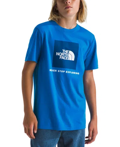 The North Face Kids' Big Boys Never Stop Exploring Graphic Cotton Short-sleeve T-shirt In Hero Blue