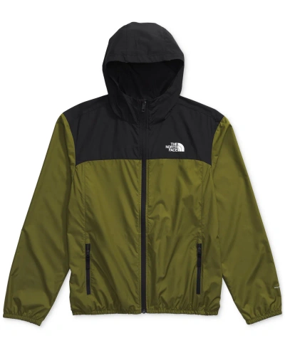 The North Face Kids' Big Boys Never Stop Hooded Windwall Jacket In Forest Olive
