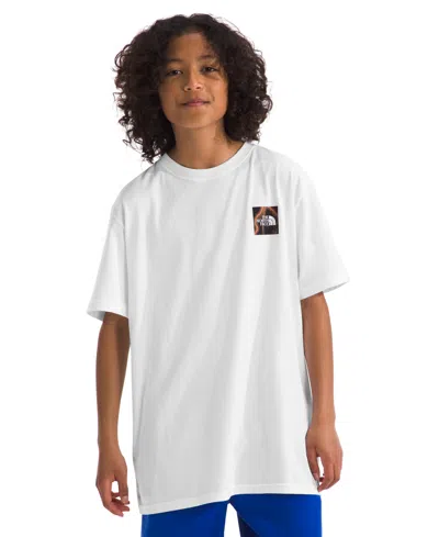 The North Face Kids' Big Boys Never Stop Lightning Graphic T-shirt In Tnf White,tnf Black,radiant Poppy