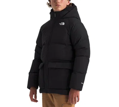 The North Face Kids' Big Boys North Quilted Fleece-lined Full-zip Hooded Short Down Parka In Tnf Black