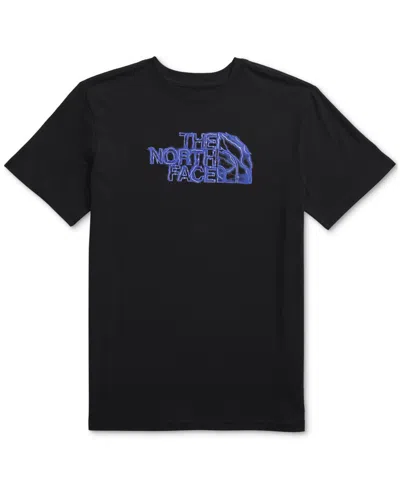 The North Face Kids' Big Boys Short-sleeve Logo Graphic T-shirt In Tnf Black,solar Blue