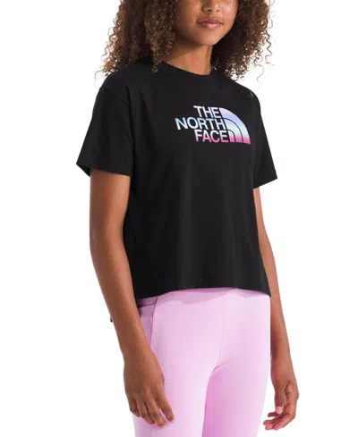 The North Face Kids' Big Girls Gradient Half Dome Graphic Cotton T-shirt In Tnf Black