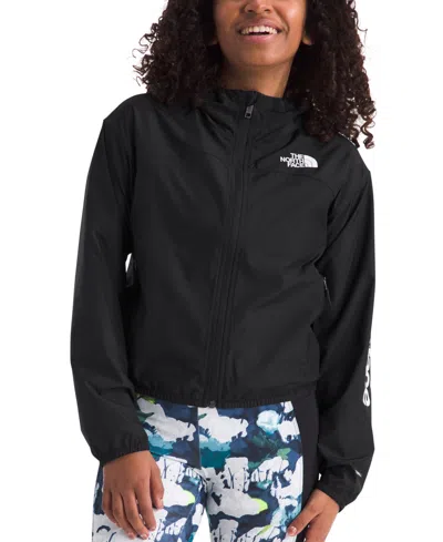 The North Face Kids' Big Girls Never Stop Hooded Lightweight Jacket In Tnf Black