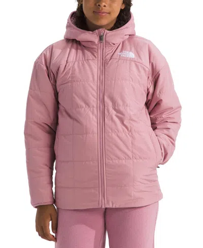 The North Face Kids' Big Girls Shasta Reversible Full-zip Hooded Short Parka In Mauve
