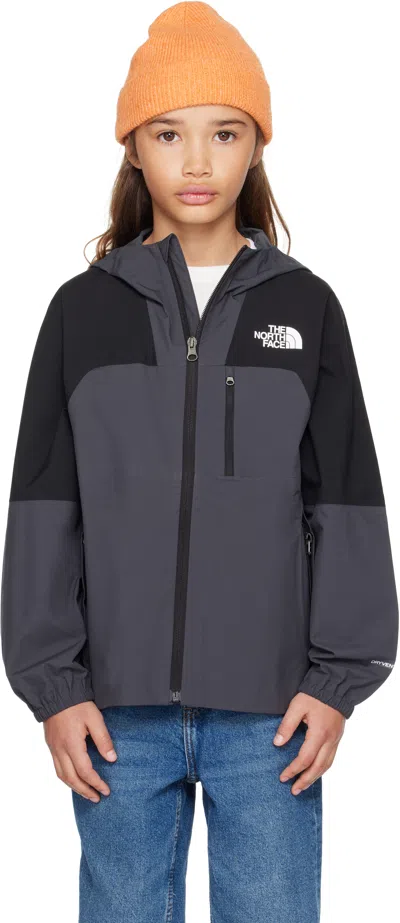 The North Face Kids Hike Packable Shell Jacket In Gray