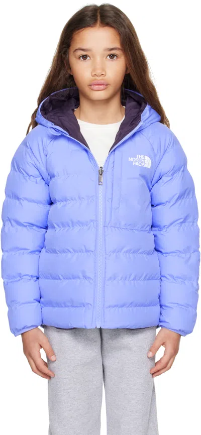 The North Face Big Kids Purple Perrito Hooded Reversible Jacket In Blue