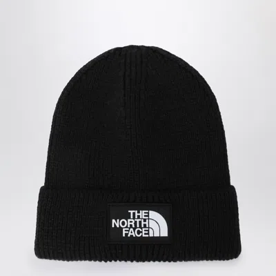 The North Face Black Beanie With Logo Patch