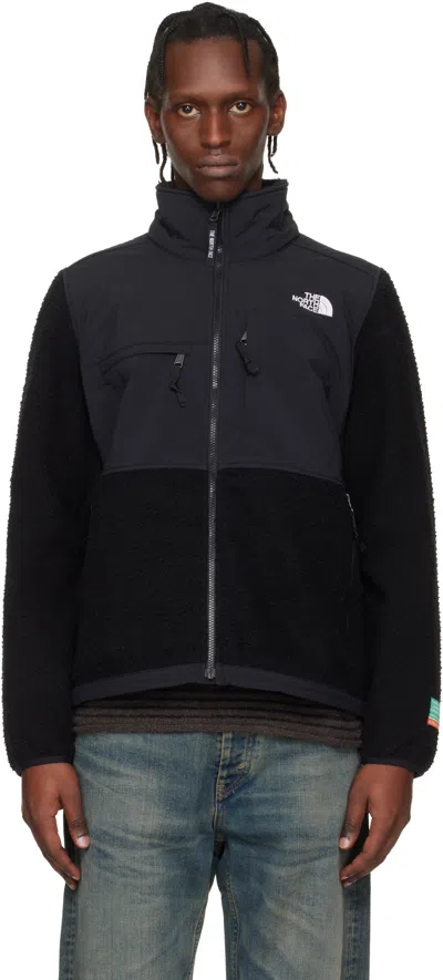 The North Face Teddy Fabric Zip Jacket With High Collar And Contrasting Details In Black