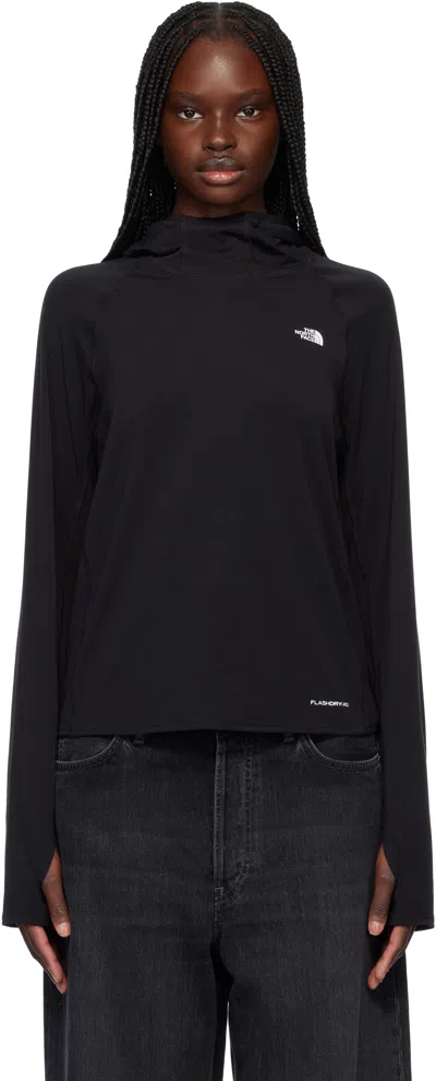 The North Face Black Adventure Sun Hoodie In Jk3 Tnf Black