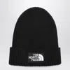 The North Face Black Beanie With Logo Patch In Black