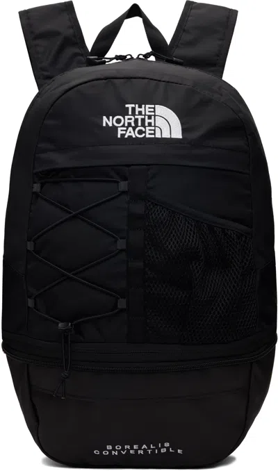 The North Face Black Borealis Convertible Backpack In Kx7 Tnf Black/tnf Bl