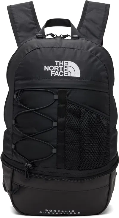 The North Face Black Borealis Convertible Backpack In Tnf Black/black Kx7