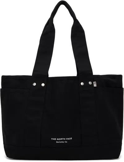 The North Face Black Circular Cotton Tote In Jk3 Tnf Black