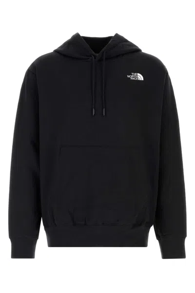 THE NORTH FACE BLACK COTTON BLEND SOLID HOOD SWEATSHIRT