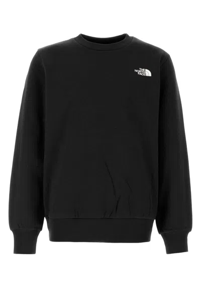The North Face Cotton Blend Sweatshirt With Ribbed Cuffs And Hem In Black