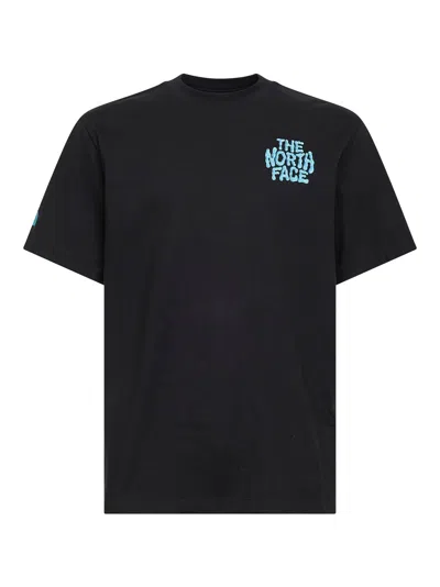The North Face Black Drip Logo Relaxed T-shirt In Blue