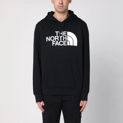 The North Face Black Hoodie With Logo In Light Blue
