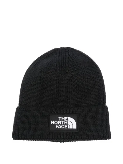 THE NORTH FACE BLACK LOGO BEANIE HAT