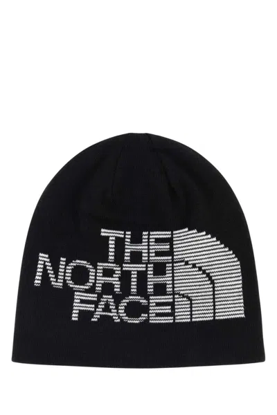 The North Face Black Logo Beanie Hat In Gold