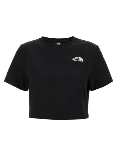 THE NORTH FACE BLACK LOGO EMBROIDERY CROP T-SHIRT