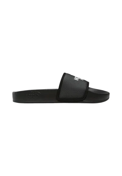 The North Face Black Logo Slides In Blue