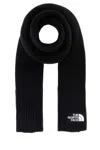 The North Face Ribbed Texture Knit Scarf In Blue